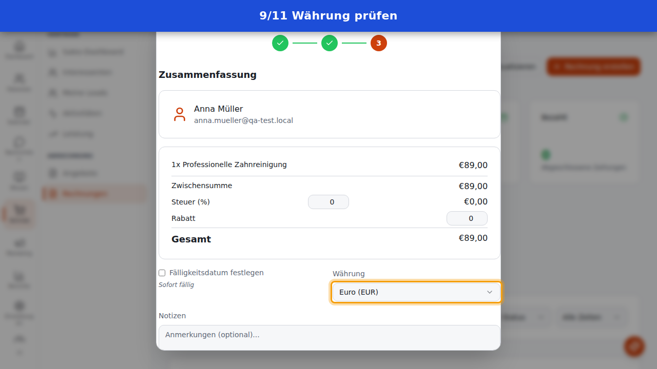 Währung prüfen