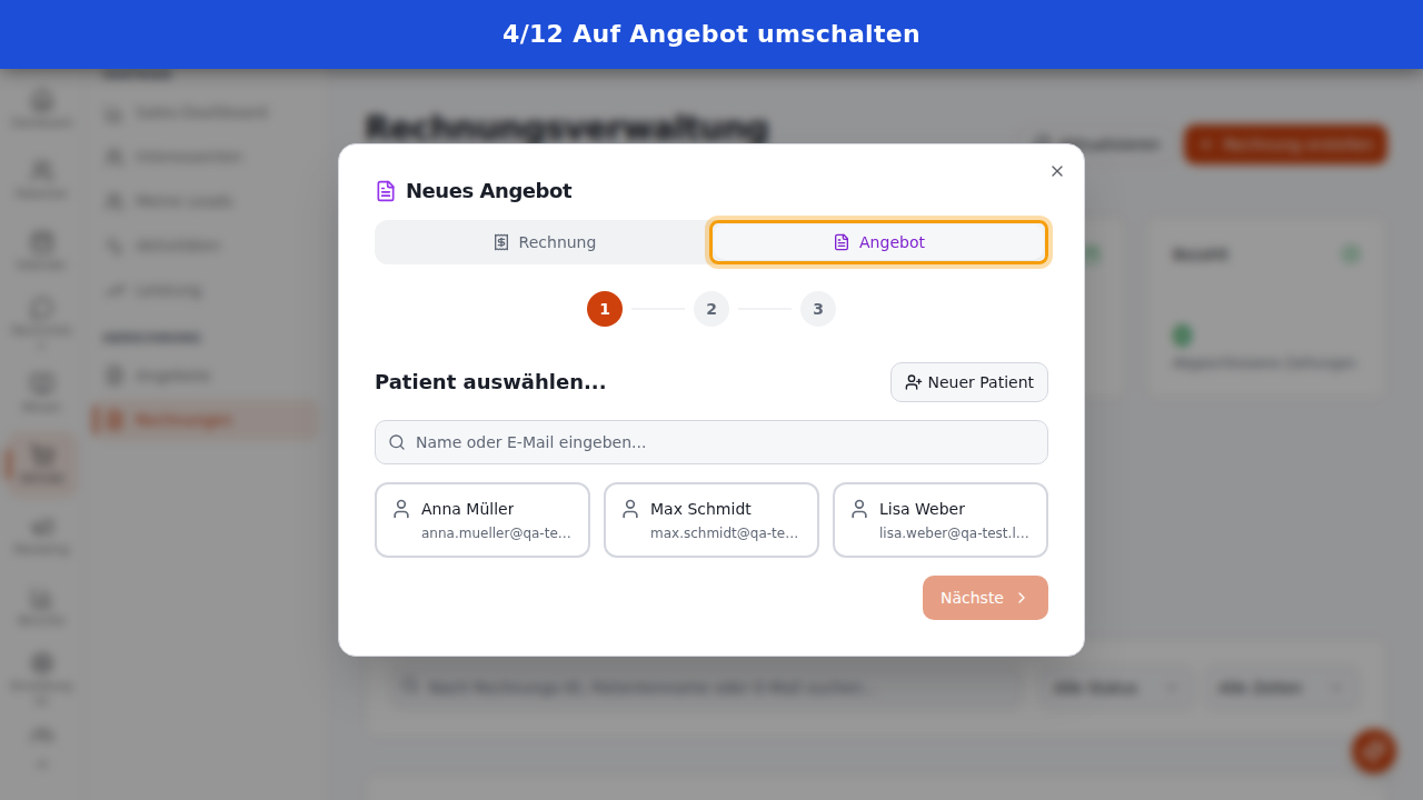 Auf Angebot umschalten