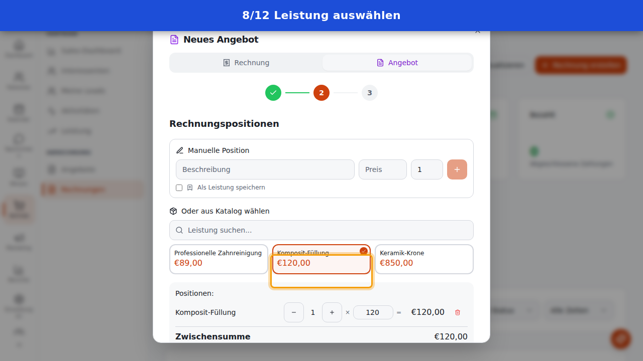 Leistung auswählen