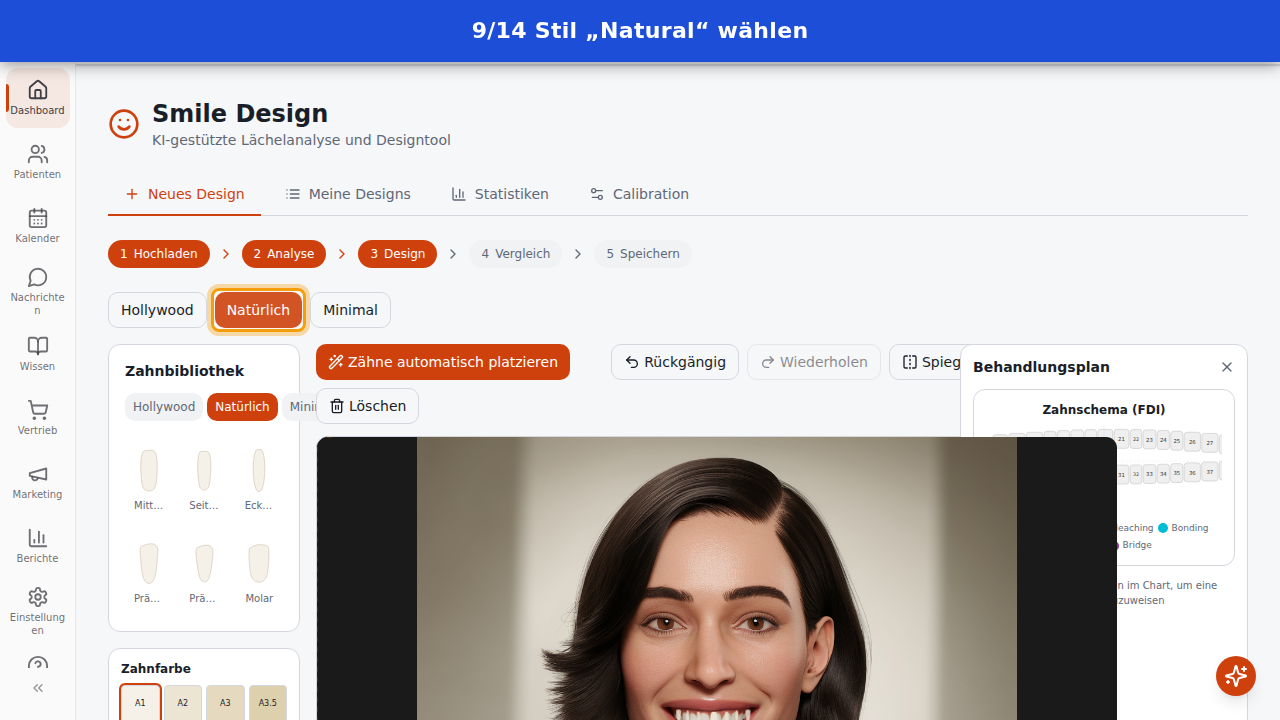 Stil „Natural“ wählen