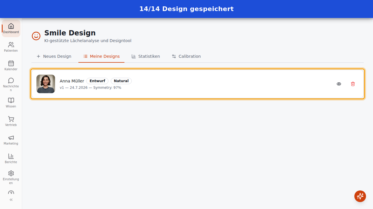 Design gespeichert
