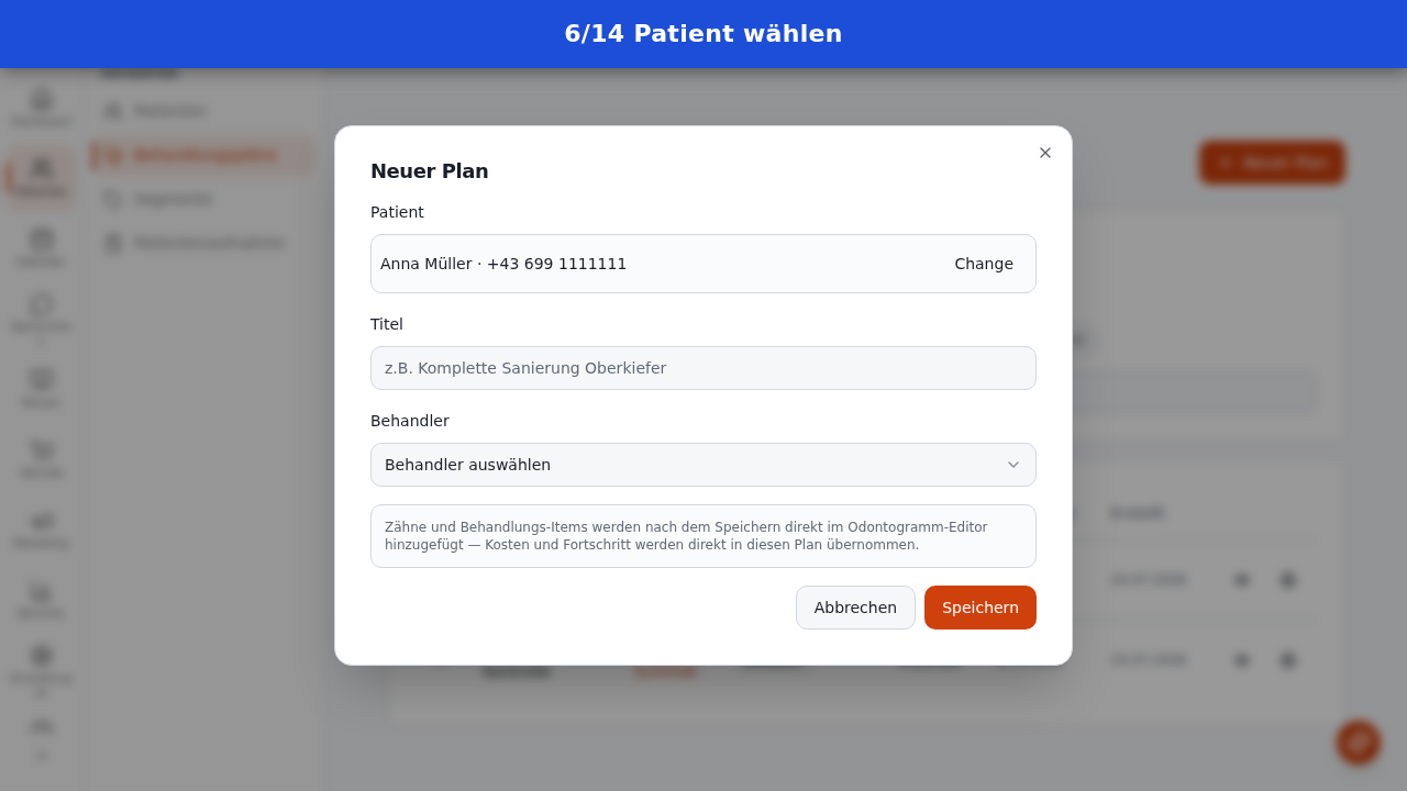 Patient wählen